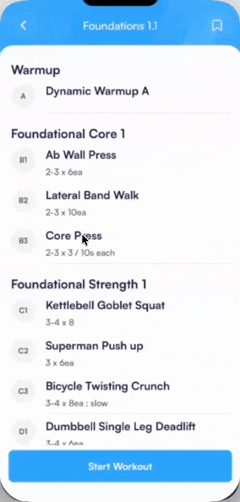Exercise Swapping - Client View